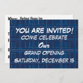 Karierter Blauer Kreislauf - Einladung (Vorne/Hinten)