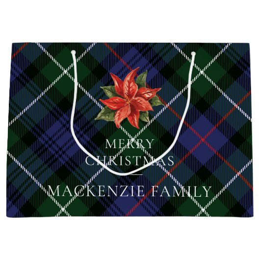 Karierter botanischer Blumenstrauß Rustikaler Weih Große Geschenktüte (Vorderseite)