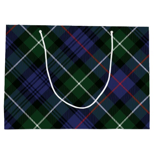 Karierter botanischer Blumenstrauß Rustikaler Weih Große Geschenktüte (Rückseite)