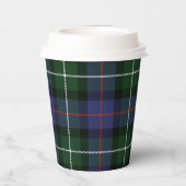 Karierter botanischer Weihnachtsfest Tartan Pappbecher (Rückseite)