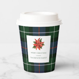 Karierter botanischer Weihnachtsfest Tartan Pappbecher