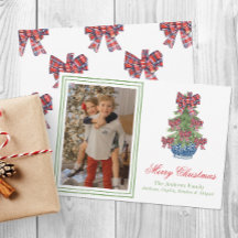 Karierter Bow Chinoiserie Topiary Tree Foto