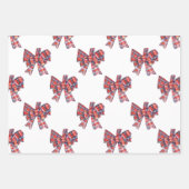 Karierter Bow Chinoiserie Topiary Tree Geschenkpapier Set (Vorderseite 2)