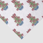 Karierter Bow Chinoiserie Topiary Tree Seidenpapier (Ausschnitt)