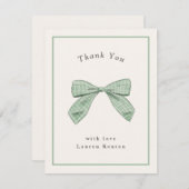 Karierter Bow mit leichter Körperhaltung Elegante Dankeskarte (Vorne/Hinten)