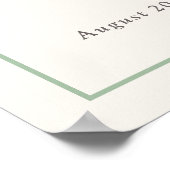 Karierter Bow mit leichter Sage Elegante Babydusch Poster (Ecke)