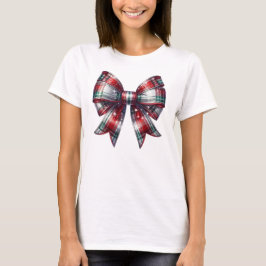 Karierter Bow T-Shirt