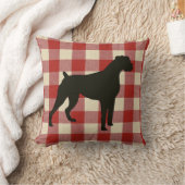 Karierter Boxer-Hund Kissen (Decke)