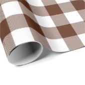 Karierter brauner und weißer Karo |Grosses Muster| Geschenkpapier (Rolleneckpunkt)