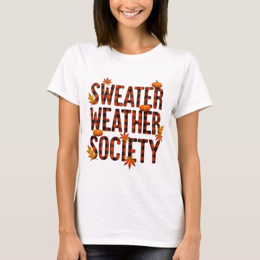 Karierter Brief der Sweater Weather Society T-Shirt (Vorderseite)
