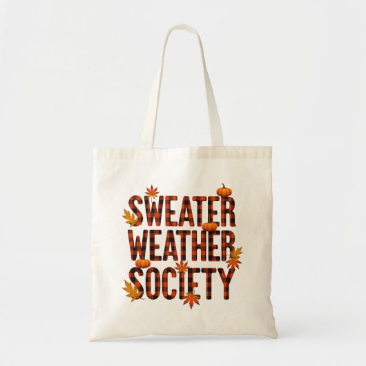 Karierter Brief der Sweater Weather Society Tragetasche (Vorne)