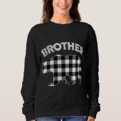 Karierter Brother Bear Christm, Schwarz-Weiß-Buffa Sweatshirt (Vorderseite)