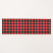 Karierter Buffalo Black Red Karo Yogamatte (Vorderseite (Horizontal))