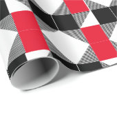 karierter Buffalo-Farbblock mit Ästhetik Geschenkpapier (Rolleneckpunkt)