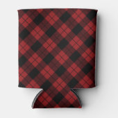 Karierter Buffalo-Karo mit Schwarz-Rot-Technik: Dosenkühler (Vorderseite)