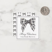 Karierter Büffel in Wasserfarbe Schwarz und Weiß Mitteilungskarte (Vorderseite/Rückseite Beispiel)