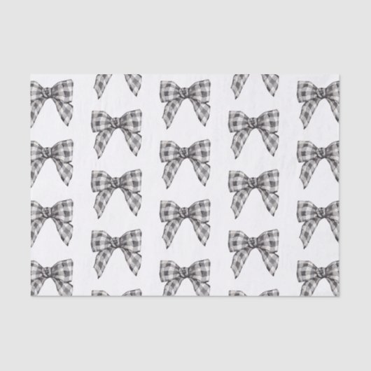 Karierter Büffel in Wasserfarbe Schwarz und Weiß Seidenpapier (Vorderseite)