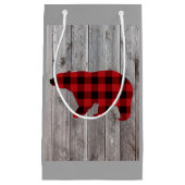 karierter Büffelbär, 1. Geburtstag Party Kleine Geschenktüte (Vorderseite)