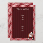 Karierter Bulldog Einladung (Vorne/Hinten)