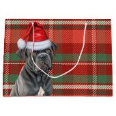 Karierter Cane Corso Dog Lover Holiday Große Geschenktüte (Vorderseite)