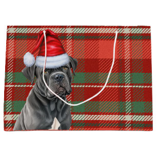 Karierter Cane Corso Dog Lover Holiday Große Geschenktüte