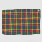 Karierter Clan Buchanan Tartan Red Yellow Green Ka Golfhandtuch (Horizontal)