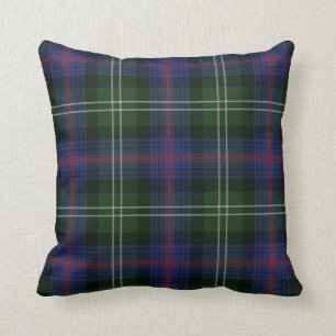 Karierter Clan Sutherland Lila Grüner Karo Tartan Kissen