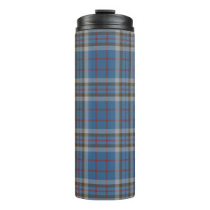 Karierter Clan Thompson Tartan Blue Gray Karo Kaff Thermosbecher