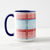 Karierter Cup-Tasse Rot, Weiß und Blau Tasse (Links)