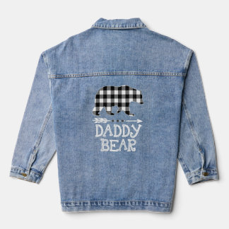 Karierter Daddy Bär - Schwarz und Weiß Buffalo Wei Jeansjacke