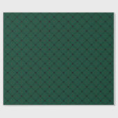 Karierter Deep Forest Green und Black Diagonal Geschenkpapier (Flach)