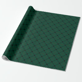Karierter Deep Forest Green und Black Diagonal Geschenkpapier