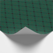 Karierter Deep Forest Green und Black Diagonal Geschenkpapier (Ecke)