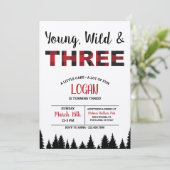 Karierter Dritter Geburtstag Einladung Young Wild  (Stehend Vorderseite)