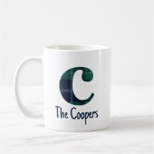 Karierter Druckminderbuchstabe c Initial und Name Kaffeetasse (Links)