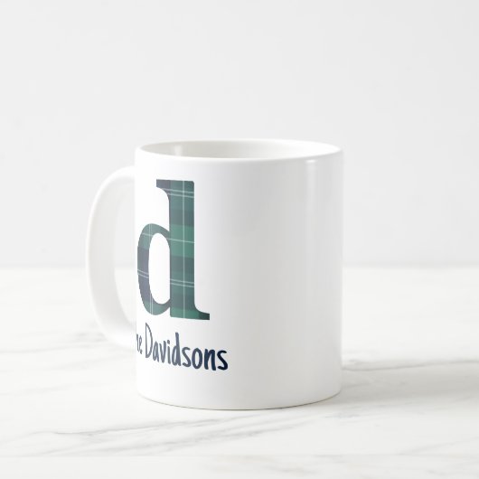 Karierter Druckminderbuchstabe d Anfangsbuchstabe  Kaffeetasse (Vorderseite Links)