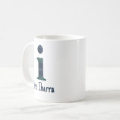 Karierter Druckminderbuchstabe i Anfangsbuchstabe Kaffeetasse (Vorderseite Links)
