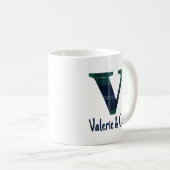 Karierter Druckminderbuchstabe / Initial und Name Kaffeetasse (VorderseiteRechts)