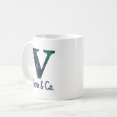 Karierter Druckminderbuchstabe / Initial und Name Kaffeetasse (Vorderseite Links)