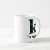 Karierter Druckminderbuchstabe k Anfangsbuchstabe  Kaffeetasse (VorderseiteRechts)