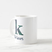 Karierter Druckminderbuchstabe k Anfangsbuchstabe  Kaffeetasse (Vorderseite Links)