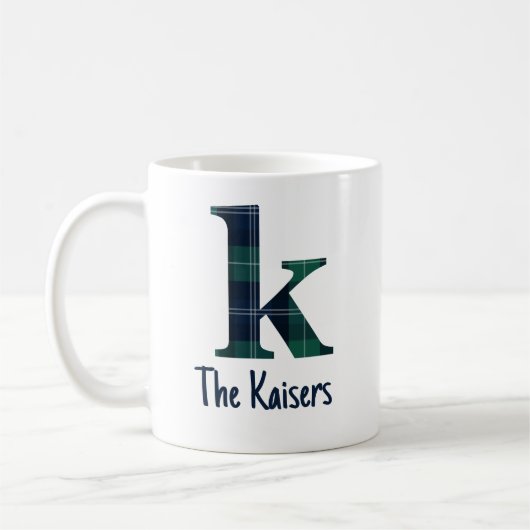 Karierter Druckminderbuchstabe k Anfangsbuchstabe  Kaffeetasse (Links)