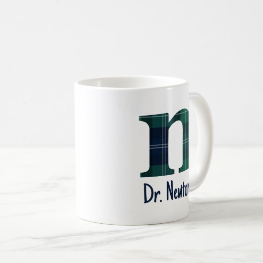Karierter Druckminderbuchstabe n Anfangsbuchstabe  Kaffeetasse (VorderseiteRechts)
