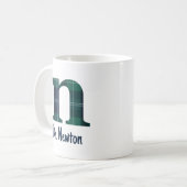 Karierter Druckminderbuchstabe n Anfangsbuchstabe Kaffeetasse (Vorderseite Links)