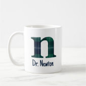 Karierter Druckminderbuchstabe n Anfangsbuchstabe Kaffeetasse (Links)