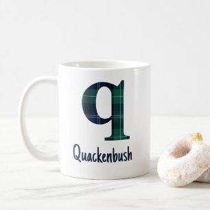 Karierter Druckminderbuchstabe q Anfangsbuchstabe  Kaffeetasse