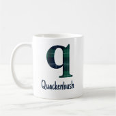Karierter Druckminderbuchstabe q Anfangsbuchstabe Kaffeetasse (Links)