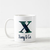 Karierter Druckminderbuchstabe x Anfangsbuchstabe  Kaffeetasse (Links)