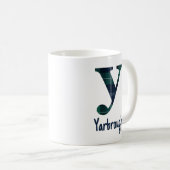 Karierter Druckminderbuchstabe y Anfangsbuchstabe  Kaffeetasse (VorderseiteRechts)