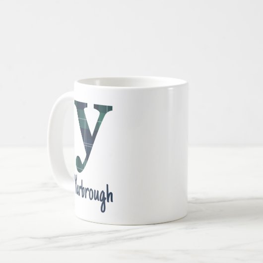 Karierter Druckminderbuchstabe y Anfangsbuchstabe  Kaffeetasse (Vorderseite Links)